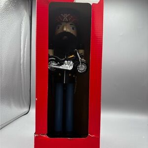 Motorcycle Nutcracker with Red Bandanna